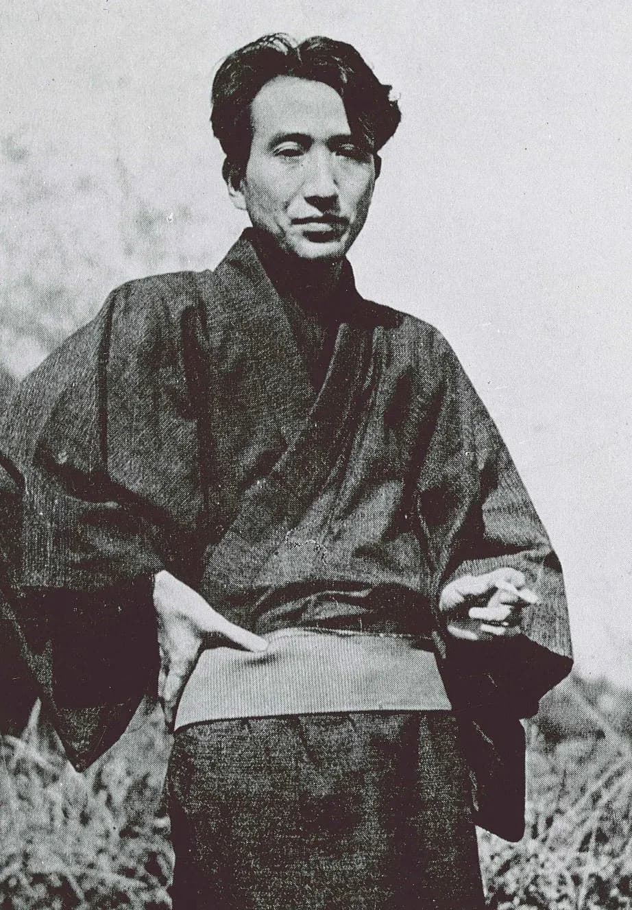 Osamu Dazai - Osamu Dazai in Mitaka, Tokyo.Probably this photograph is the most famous in his photograph.