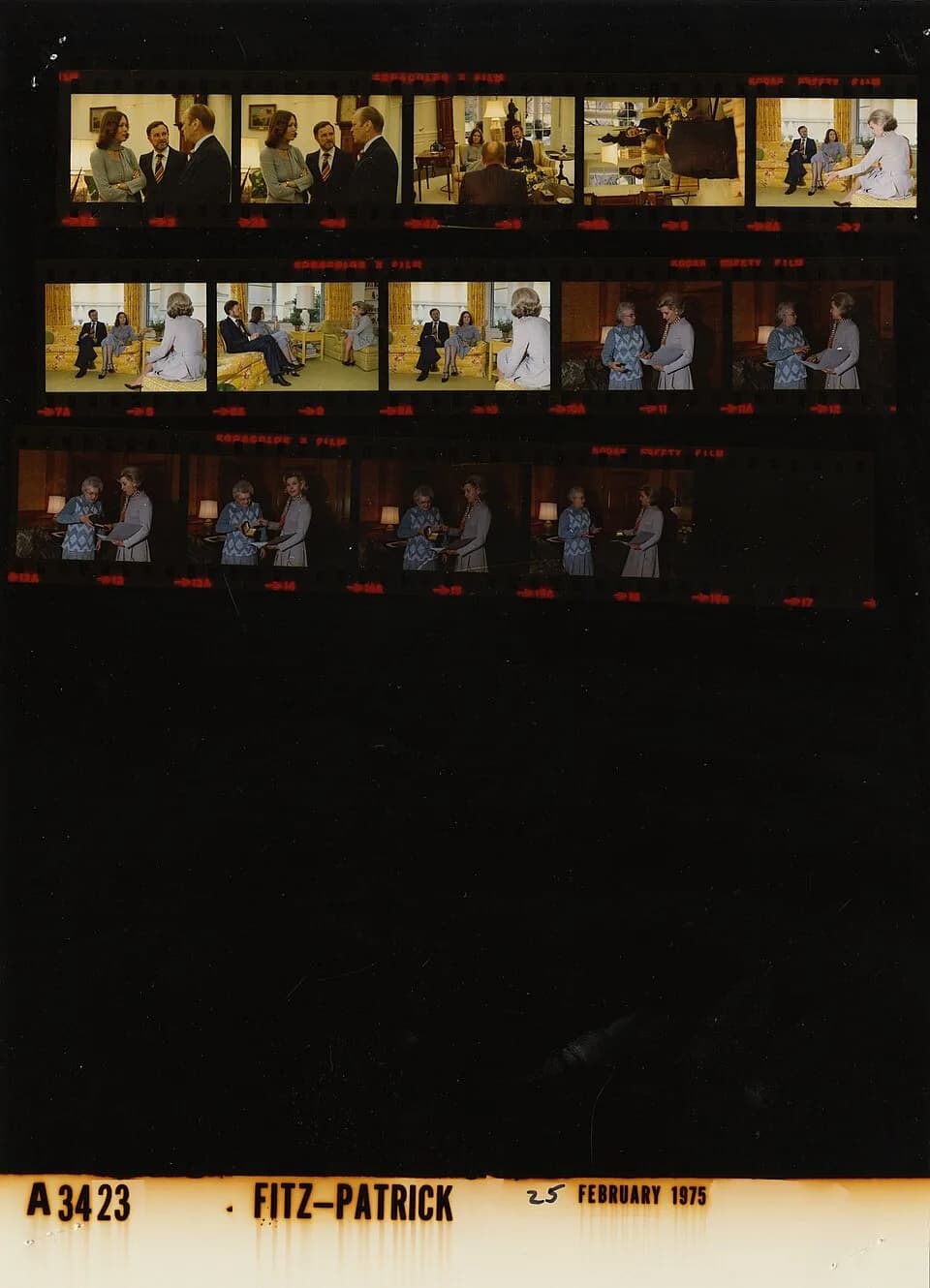 Diana Rigg - The photo contact sheet, identified as A3423 by the White House Photographic Office (WHPO), is housed at the Gerald R. Ford Presidential Library, a branch of the National Archives and Rec