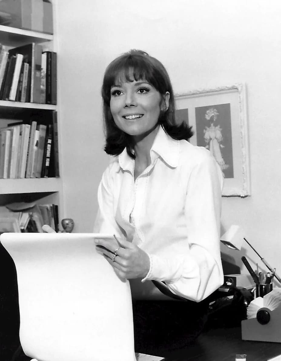 Diana Rigg - Photo of Diana Rigg from her short-lived NBC Television show, Diana.
The item has no copyright markings on it as can be seen in the links above.
United States Copyright Office page 2 "Vis