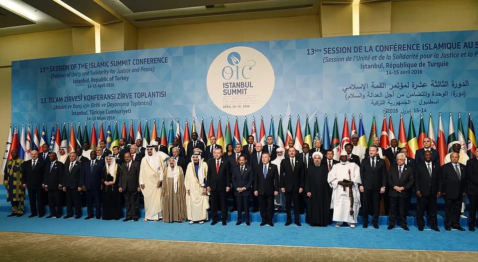 Mamnoon Hussain - Family photo of 13. Session of the Islamic Summit Conference in Istanbul, Turkey.