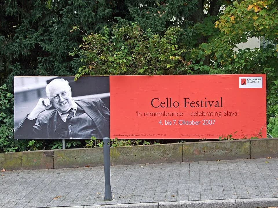 Mstislav Rostropovich - Plakat der Kronberg Akademie zum Festival 2007 mit Foto von Rostropowitsch