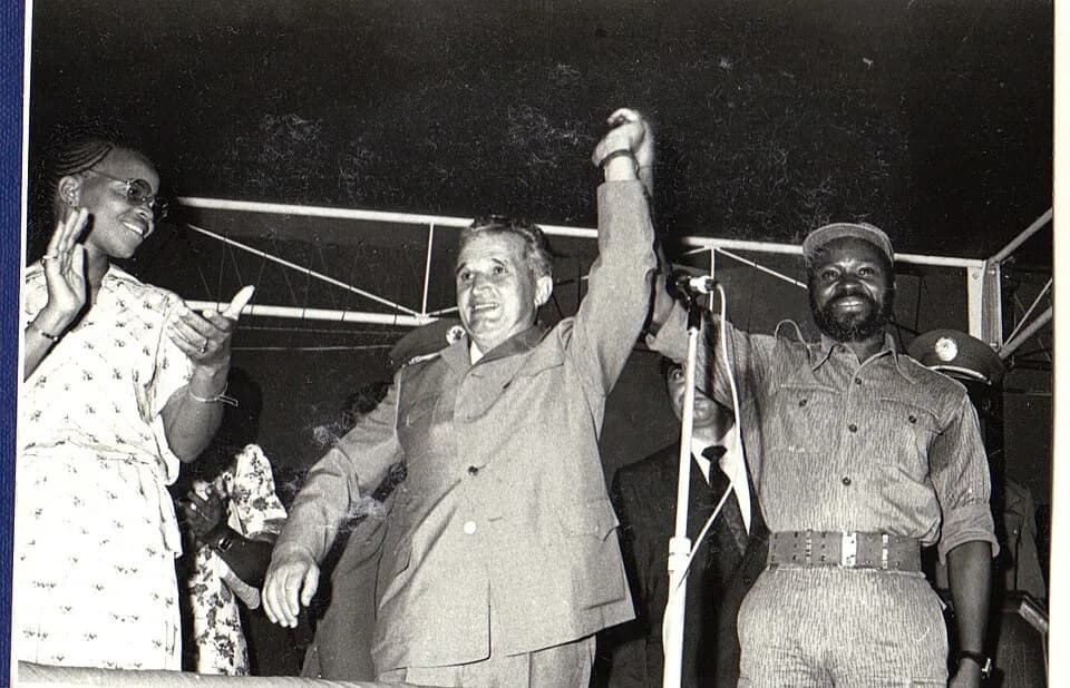Samora Moisés Machel - Nicolae Ceauşescu visiting Maputo, Mozambique, in April 1979, hosted by Samora Machel and his wife Graça Machel.