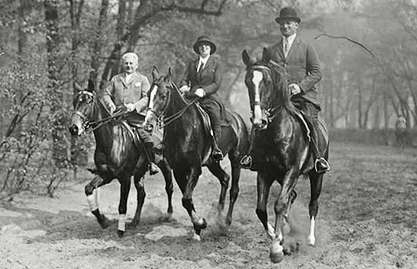 Joseph Roth - Joseph (right) and Friederike (Friedl) Roth nee Reichler horseback riding with an unidentified man