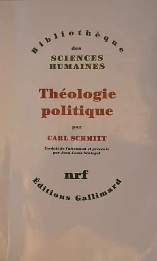 Carl Schmitt - Couverture de: Theologie politique, de Carl Schmitt