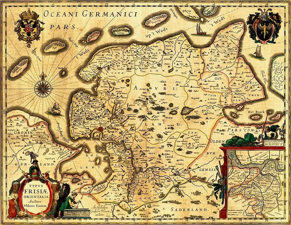 Ferdinand III, Holy Roman Emperor - Old map of East Frisia.