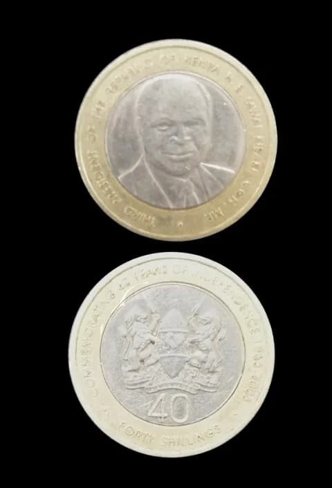 Mwai Kibaki - 40 kenyan shillings