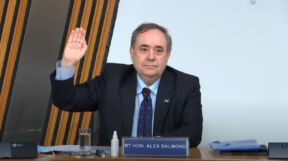 Alex Salmond - Alex Salmond at Holyrood in 2021, preparing to give evidence to the Committee on the Scottish Government Handling of Harassment Complaints.