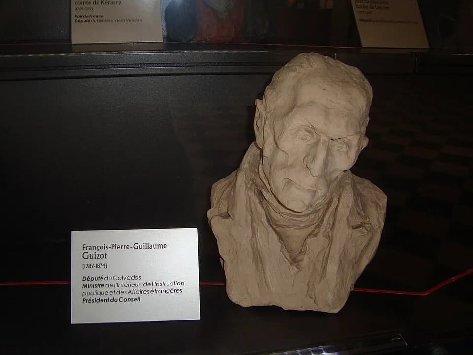 François Guizot - Caricature de Guizot par Daumier. Photo de la copie exposée au Palais Bourbon. Original au Musée d'Orsay.