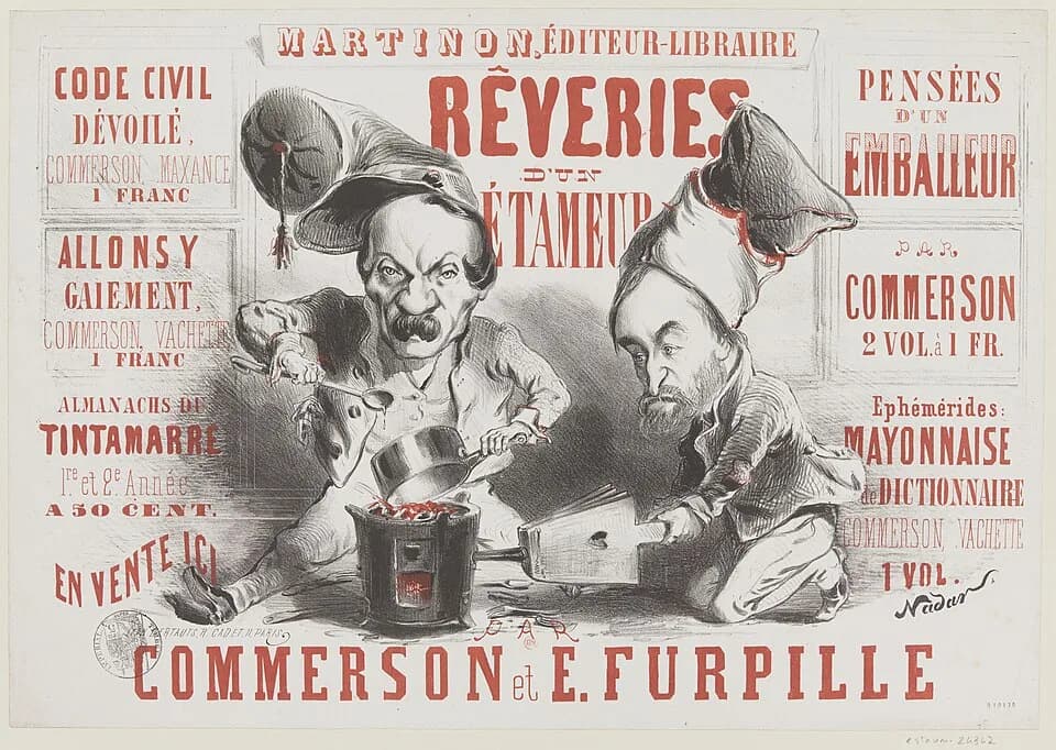 Nadar Nadar - Title :  [Affiche pour] Martinon, éditeur-libraire, "Rêveries d'un étameur" par Comerson et Furpille [...] : [estampe] / [illustrations dessinées par] NadarAuthor :  Nadar (1820-1910). D