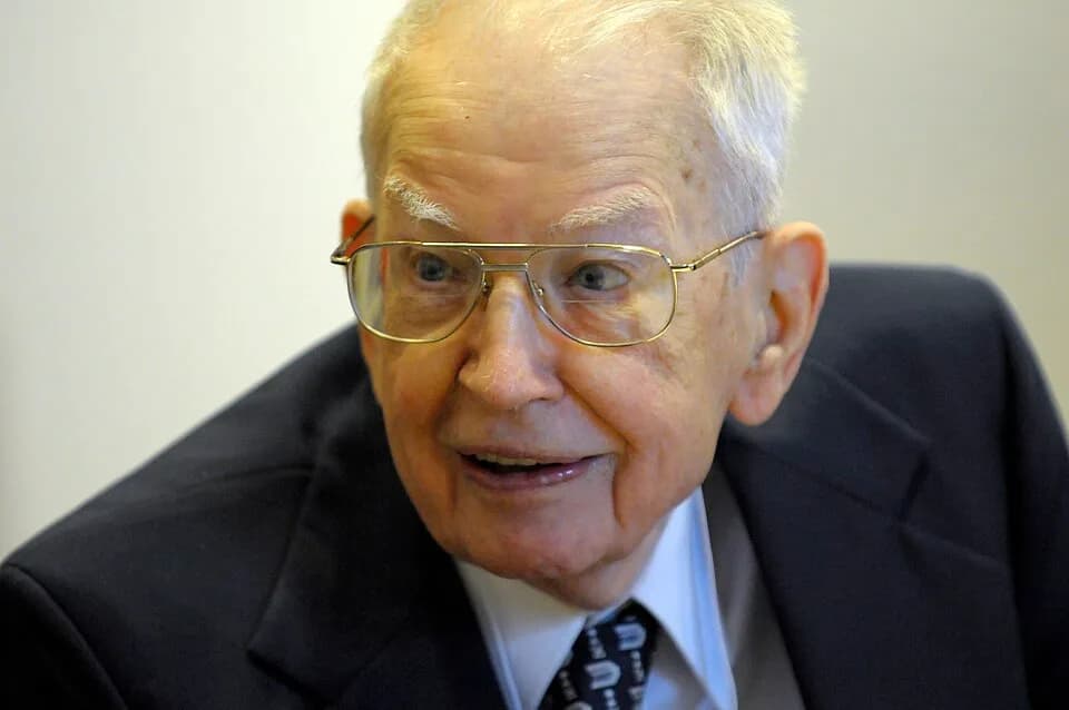 Ronald Coase - Ronald Coase in 2008.  From UChicago Law archives.