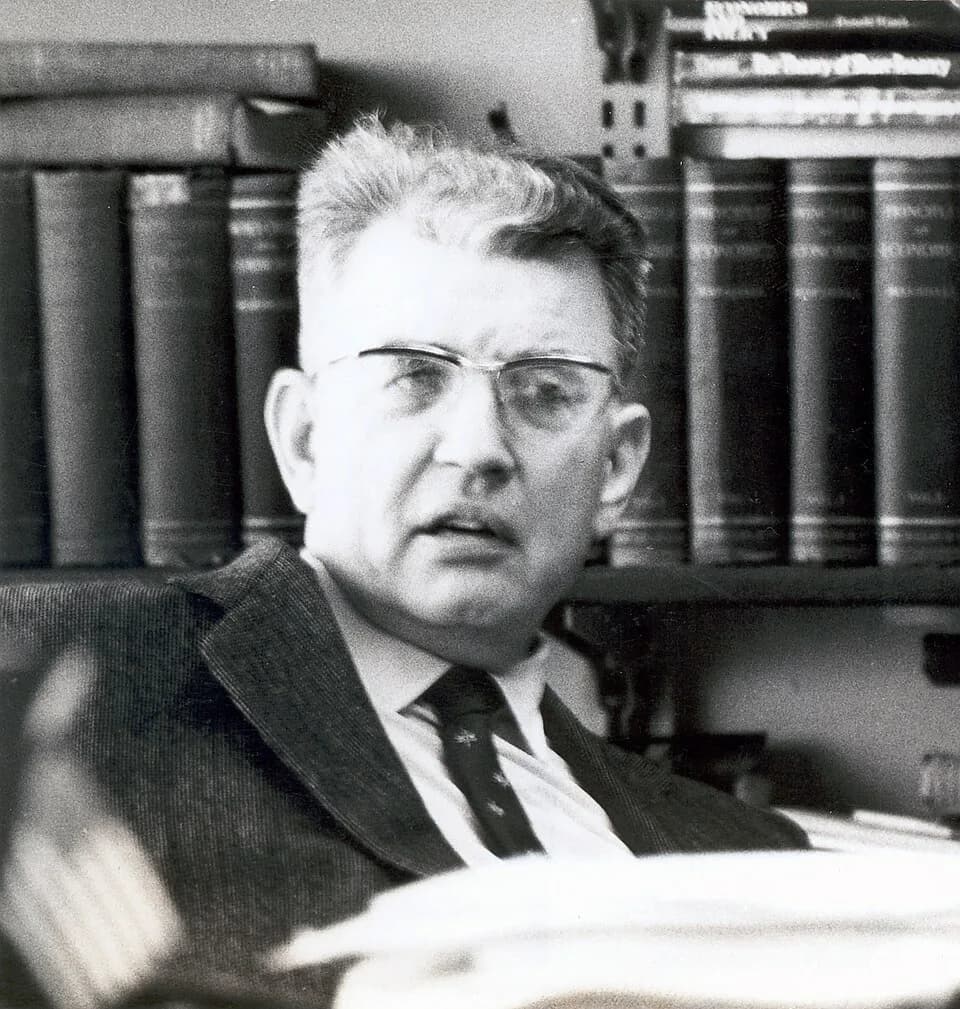 Ronald Coase - Scanned photo of Ronald Coase from UChicago Law archives.