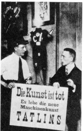 George Grosz - "Art is dead…," Grosz and Heartfield at the Dada fair in Berlin, 1920.