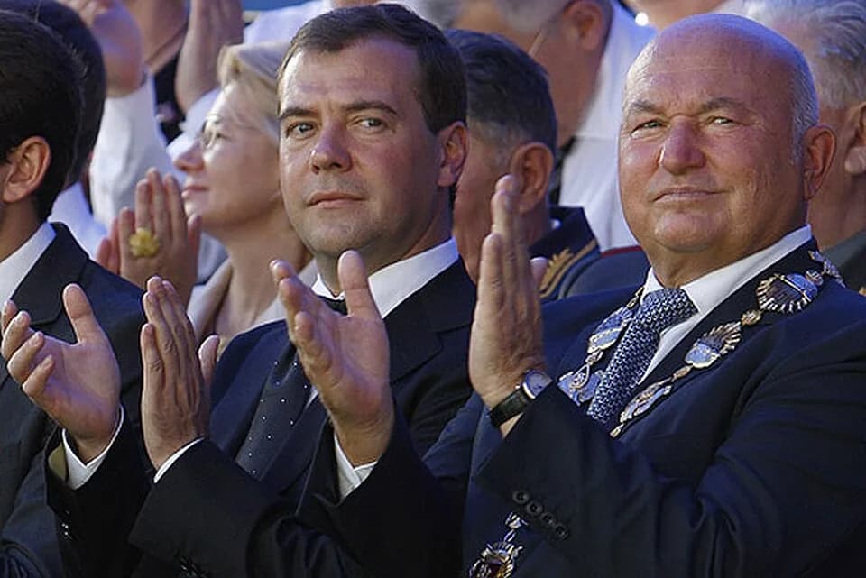 Yury Luzhkov - TVERSKAYA SQUARE, MOSCOW. At Moscow City Day celebrations. Right: Mayor of Moscow Yury Luzhkov.
