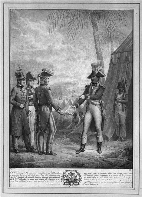 Toussaint Louverture - Le général Toussaint Louverture reçevant un général anglais par François Grenier de Saint-Martin (1793-1867), 1821. Source: Paris, musée du quai Branly. Rights: (C) RMN - Droits