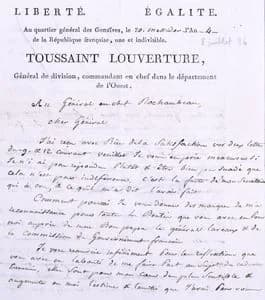 Toussaint Louverture - Courrier de Toussaint Louverture adressé à Rochambeau.