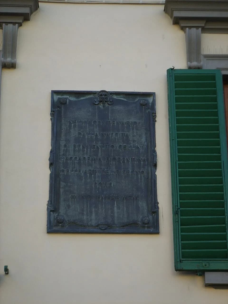 Benvenuto Cellini - Piazza mercato nuovo, targa bronzea benvenuto cellini