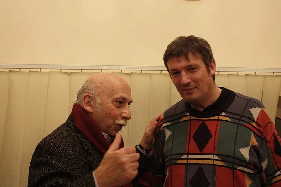 Giya Kancheli - Georgian composer Gia Kancheli & Boris Berezovski in Tbilisi, after the concert in Tbilisi State Conservatory,