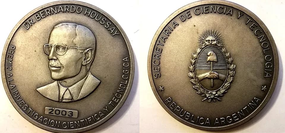 Bernardo Houssay - Medalla del Premio de investigación Bernardo Houssay, Secretaría de Ciencia y Tecnología, República Argentina