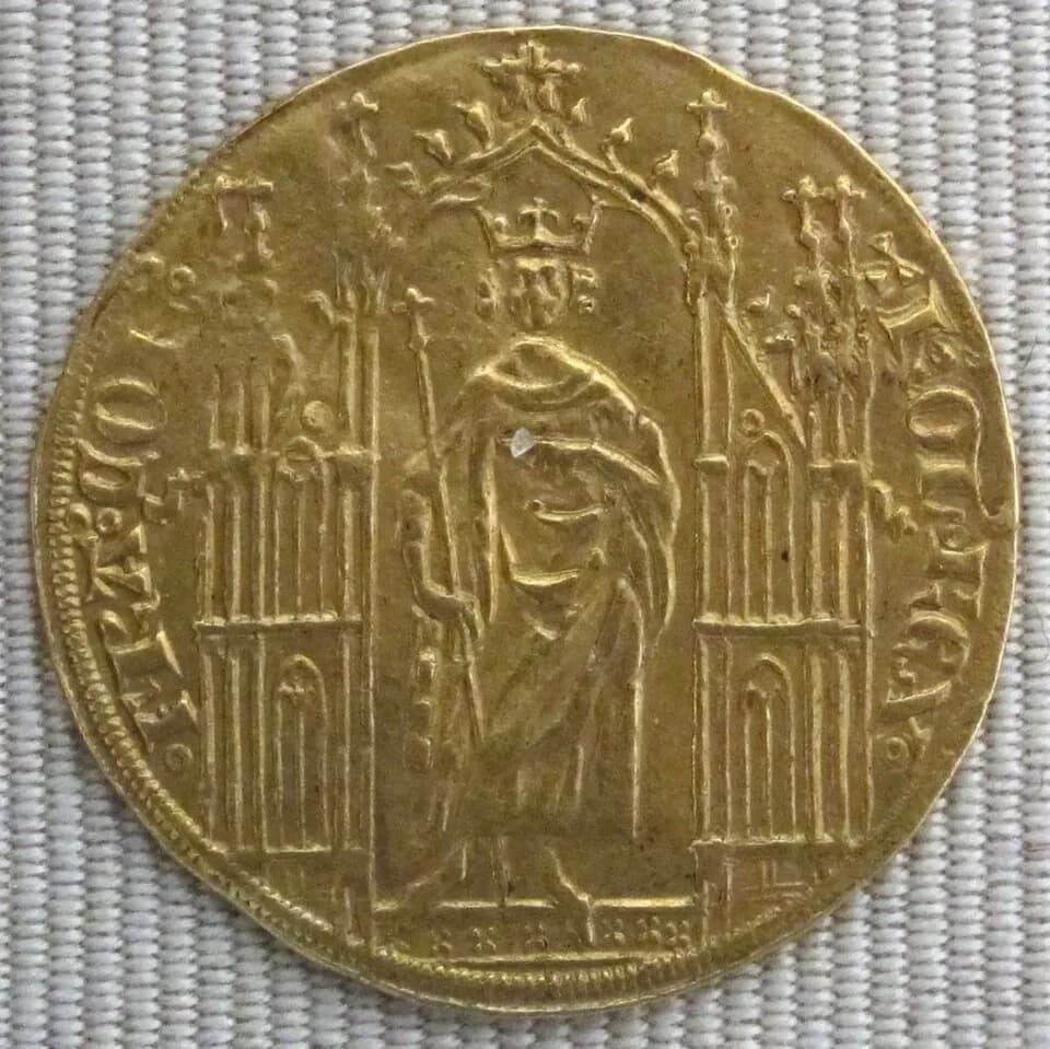 Charles IV of France - Capetingi, carlo IV il bello, reale d'oro, 1322-1328