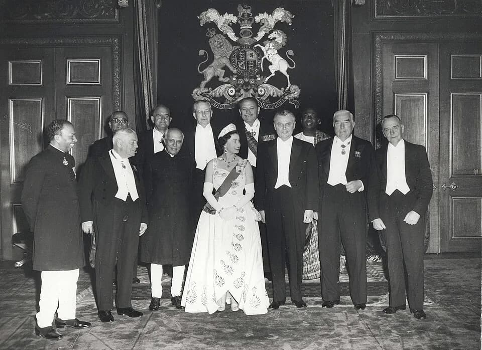 Tunku Abdul Rahman - Photograph of Queen Elizabeth II and Commonwealth leaders, taken at the 1960 Commonwealth Conference, Windsor Castle
Front row: (left to right) E. J. Cooray, Walter Nash, Jawaharl