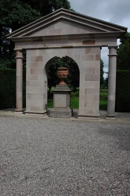 Princess Margaret, Countess of Snowdon - Princess Margaret Memorial, Glamis Castle. This memorial to Princess Margaret stands in the grounds of Glamis Castle. The Princess was born at Glamis Castle in