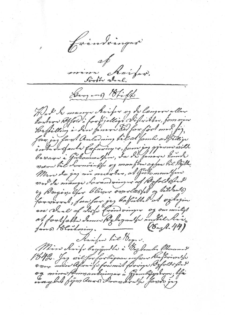 Ivar Andreas Aasen - Ivar Aasen's (1813–96) manuscript of Reise-Erindringer.