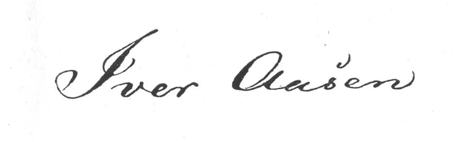 Ivar Andreas Aasen - Ivar Aasen's (1813–96) signature.