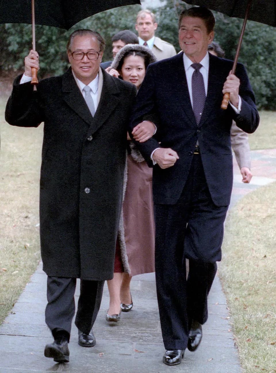 Zhao Ziyang - President Reagan walking with Premier Zhao Ziyang of the People's Republic of China during his visit to the White House