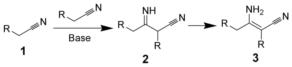Karl Ziegler - Reaction scheme of the Thorpe reaction.