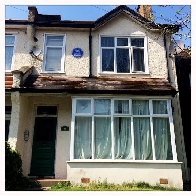 David Lean - House and plaque in Blenheim Crescent, South Croydon.