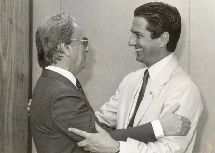 Itamar Franco - Presidente Fernando Collor recebe seu vice Itamar Franco.