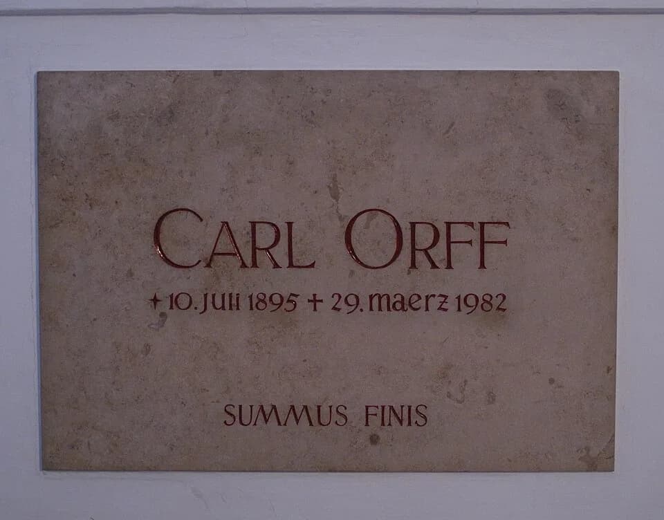 Carl Orff - The grave of Carl Orff in the Schmerzhafte Kapelle of the Klosterkirche Andechs in Andechs Abbey.