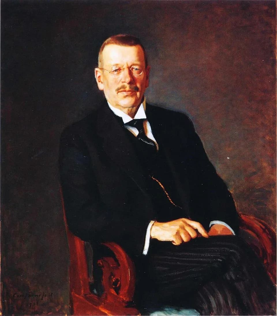 Juho Kusti Paasikivi - Kansallis-Osake-Pankin tilaama muotokuva eläkkeelle jääneestä pääjohtajastaan Juho Kusti Paasikivestä (1870–1956).