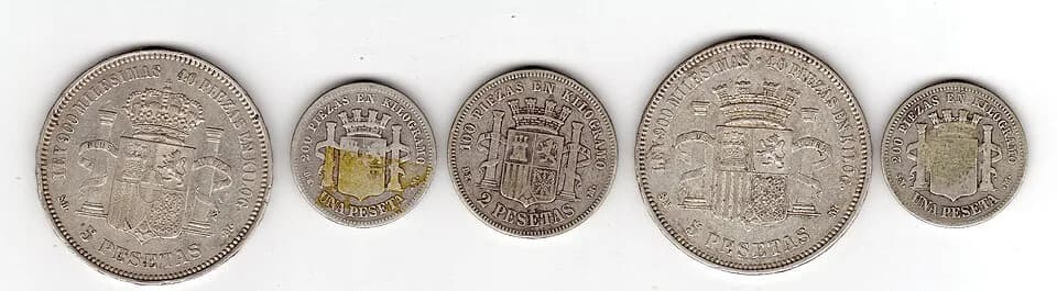 Amadeo I of Spain - 1868-1871 coins, provisional government, first republic, Amadeus I (reverse)