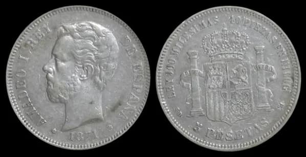 Amadeo I of Spain - 5 pesetas
