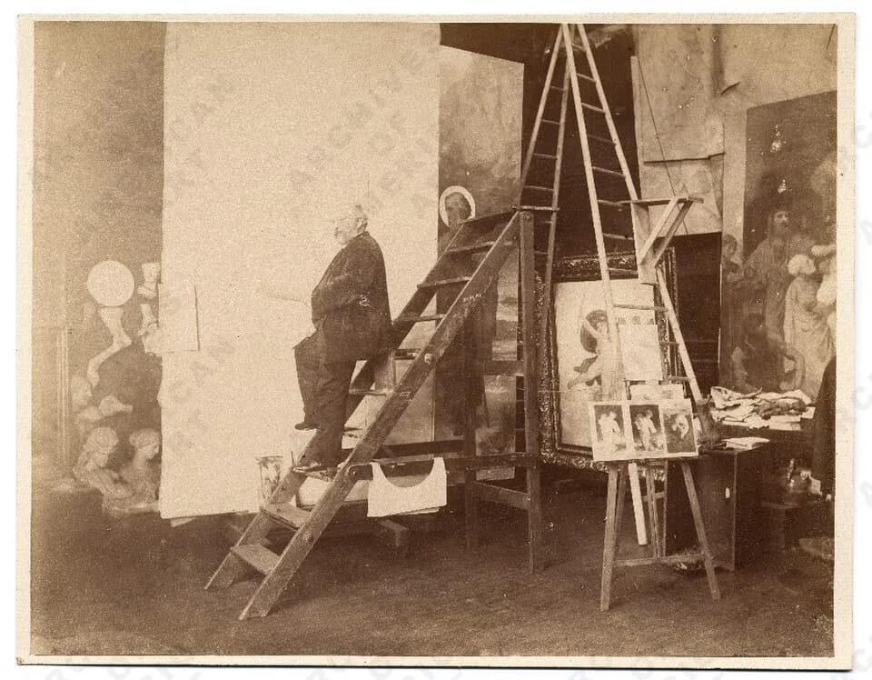 William-Adolphe Bouguereau - William-Adolphe Bouguereau in his studio