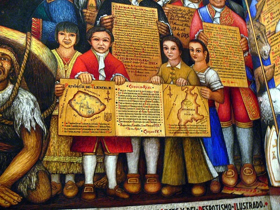 Charles IV of Spain - Tlaxcala city. Palacio de Gobierno: Murals - Institution of the province of Tlaxcala by Charles IV, king of Spain.