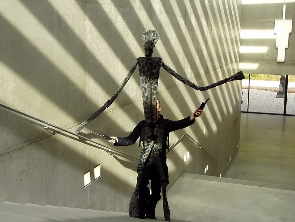 Alberto Giacometti - Giacometti-style puppet in Karin Schäfer's performance "Pictures at an exhibition" at the Salzburg Museum of Modern Art ("Museum der Moderne")