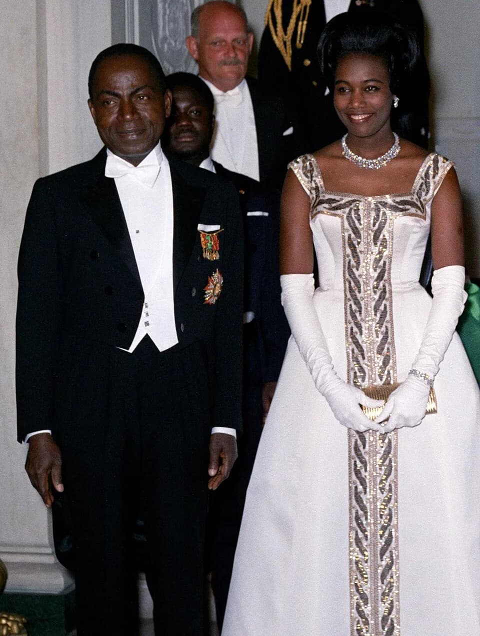 Félix Houphouët-Boigny - Côte d'Ivoire President Félix Houphouët-Boigny and his wife Marie-Thérèse Houphouët-Boigny on 22 may 1962.