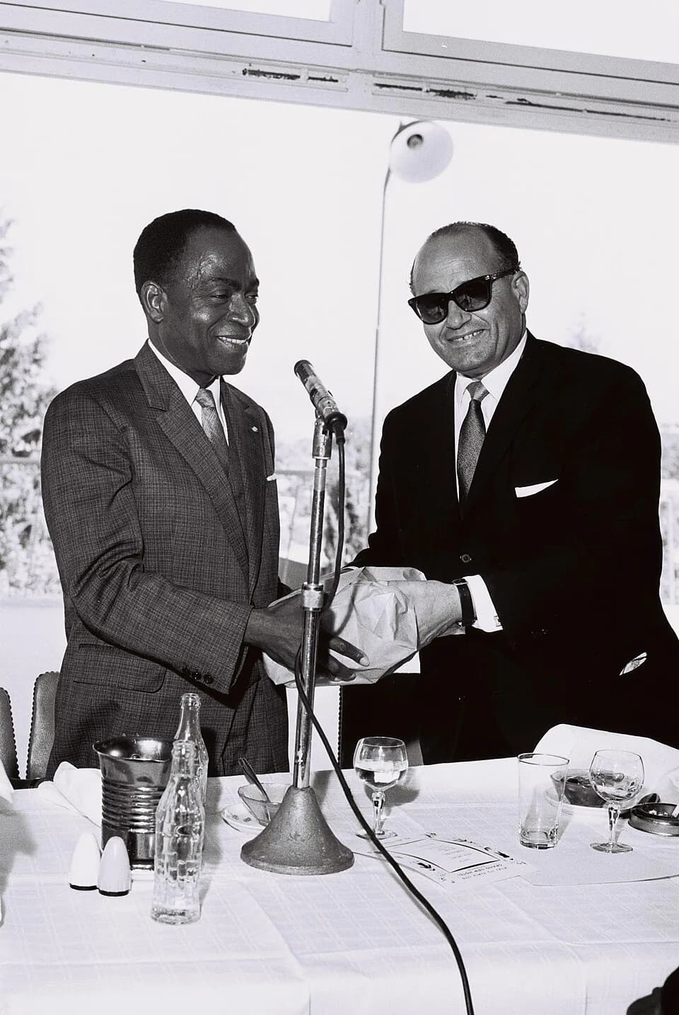 Félix Houphouët-Boigny - President of Ivory Coast, Félix Houphouët-Boigny, meeting with Nazareth mayor, Seif a-Din Zoabi