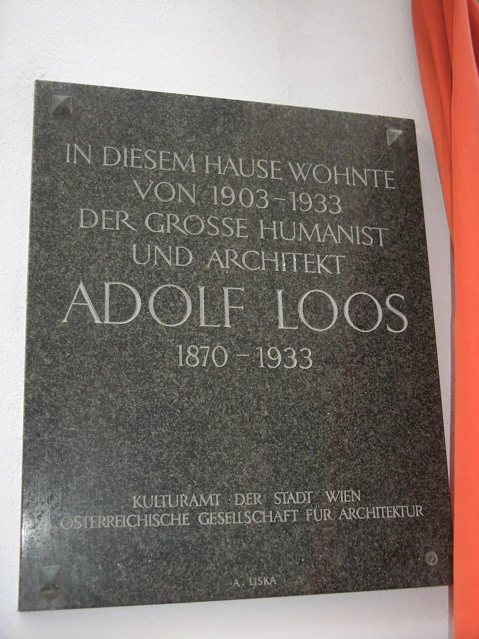 Adolf Loos - Gedenktafel für Adolf Loos, Bösendorferstraße 3, Wien 1