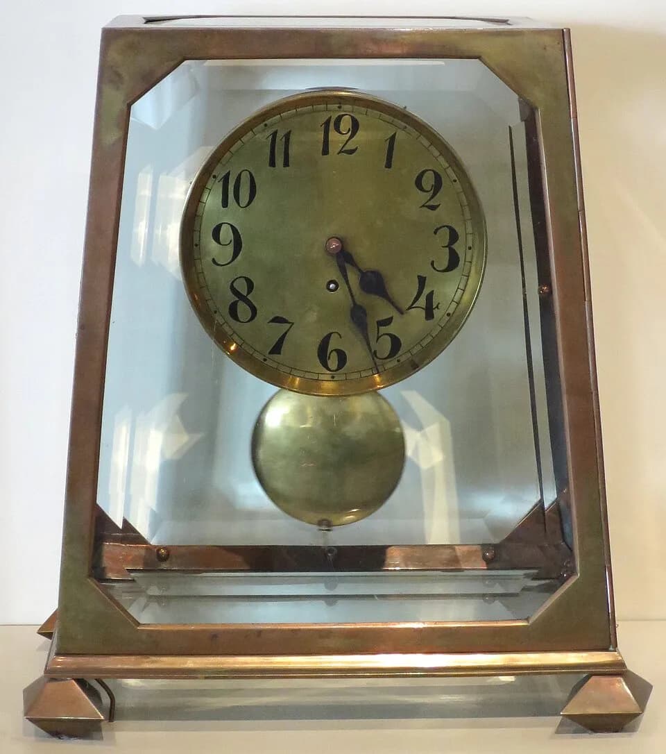 Adolf Loos - Clock from living room of the Arthur Friedmann apartment, Vienna by Adolf Loos, 1906-07, brass, bronze and glass, LACMA