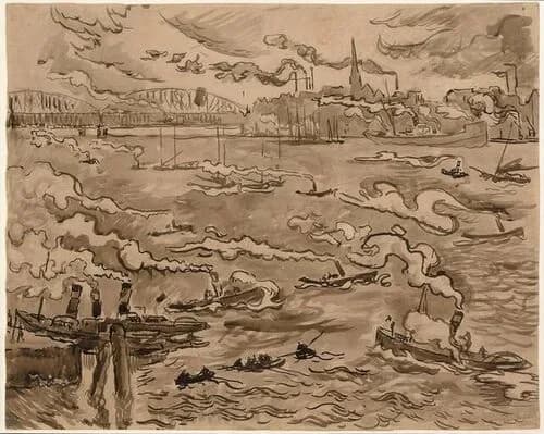 Paul Signac - La Meuse, Nieuwe Maas, Rotterdam