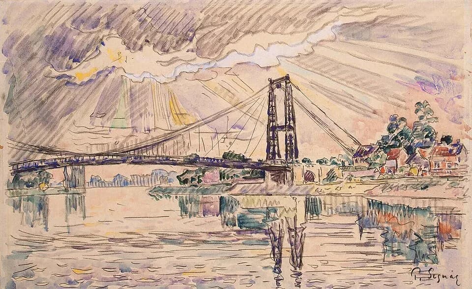 Paul Signac - Pont suspendu des Andelys par Paul Signac