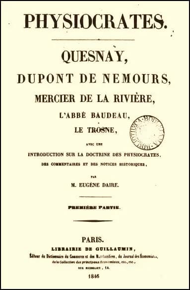 François Quesnay - Cover of book Physiokrates (1846)