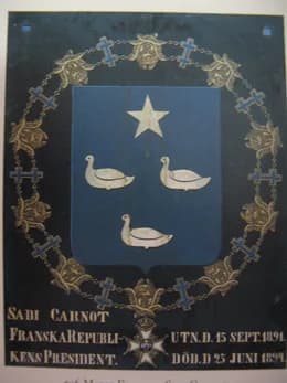 Sadi Carnot - Stallplate of Sadi Carnot, French President; as a Knight of the Order of the Seraphim