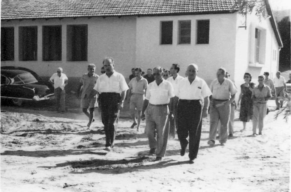 Levi Eshkol - Visit Construction Minister Levi Eshkol in Gan-Shmuek 1959