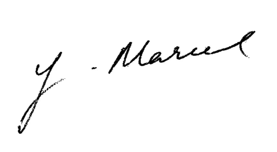 Gabriel Marcel - Signature of Gabriel Marcel, French philosopher