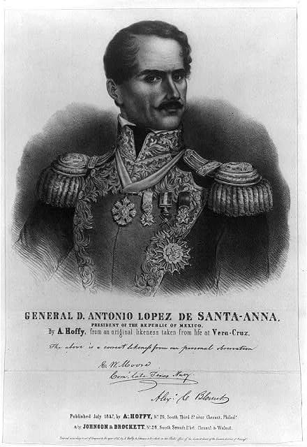 Antonio López de Santa Anna - Generał Santa Anna (US Congress Library, LC-USZ62-21276, No known restrictions on publication)