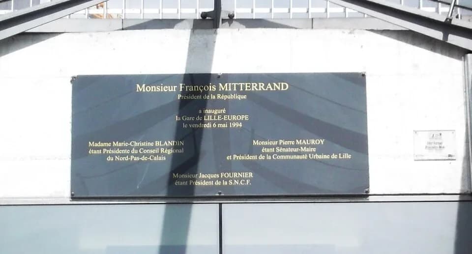 Pierre Mauroy - Lille Europe plaque
